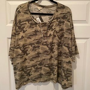 Oversized camo top